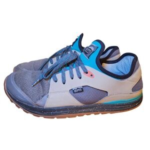 LEMS Mesa Safari Men Size 14 Wide D Grey Turquoise Trail Running Shoes Gorpcore